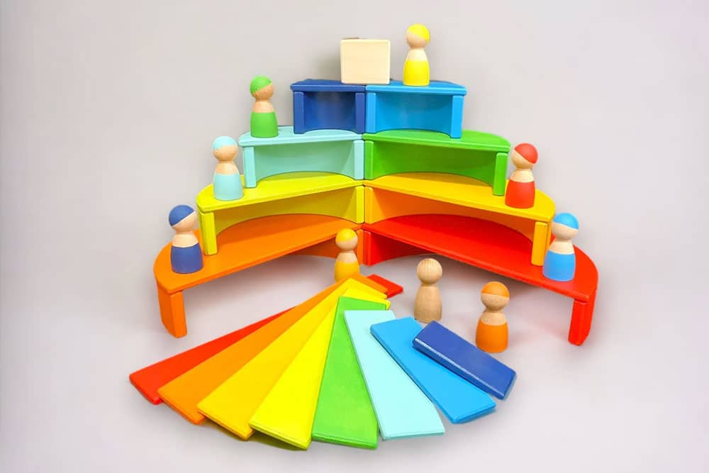 Wooden Waldorf Rainbow Stacker Toy